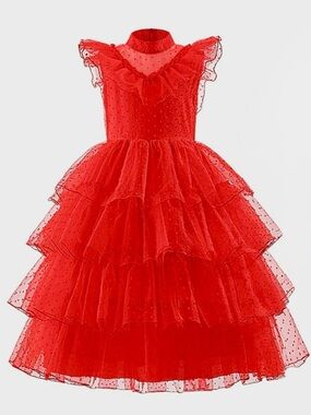 NWT Kids Lydia Deetz Dress | Beetlejuice Inspired Gothic Halloween Red Dress